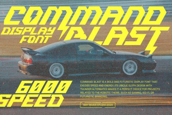 Command Blast: A Bold Display Font for Handmade Creators